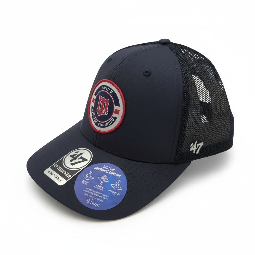 47‎ Minnesota Twins Spring Training Navy Trucker Hat brrr Cooling Snapback OSFM
